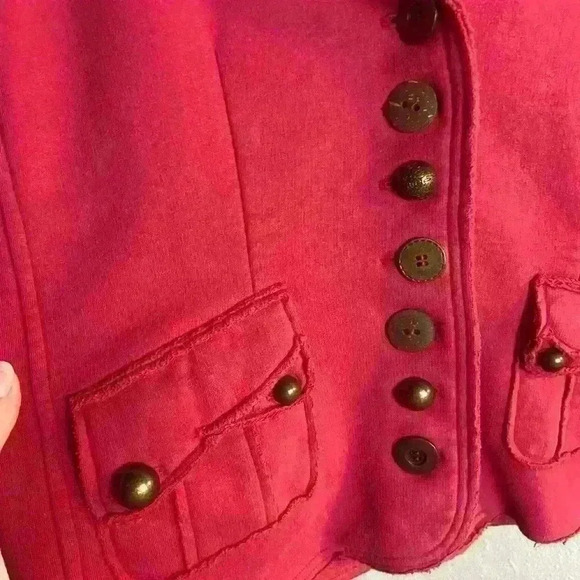 Neon Buddha Size Small Shaket Button Down Pink Boxy Boho Ornate Chunky - Picture 7 of 8